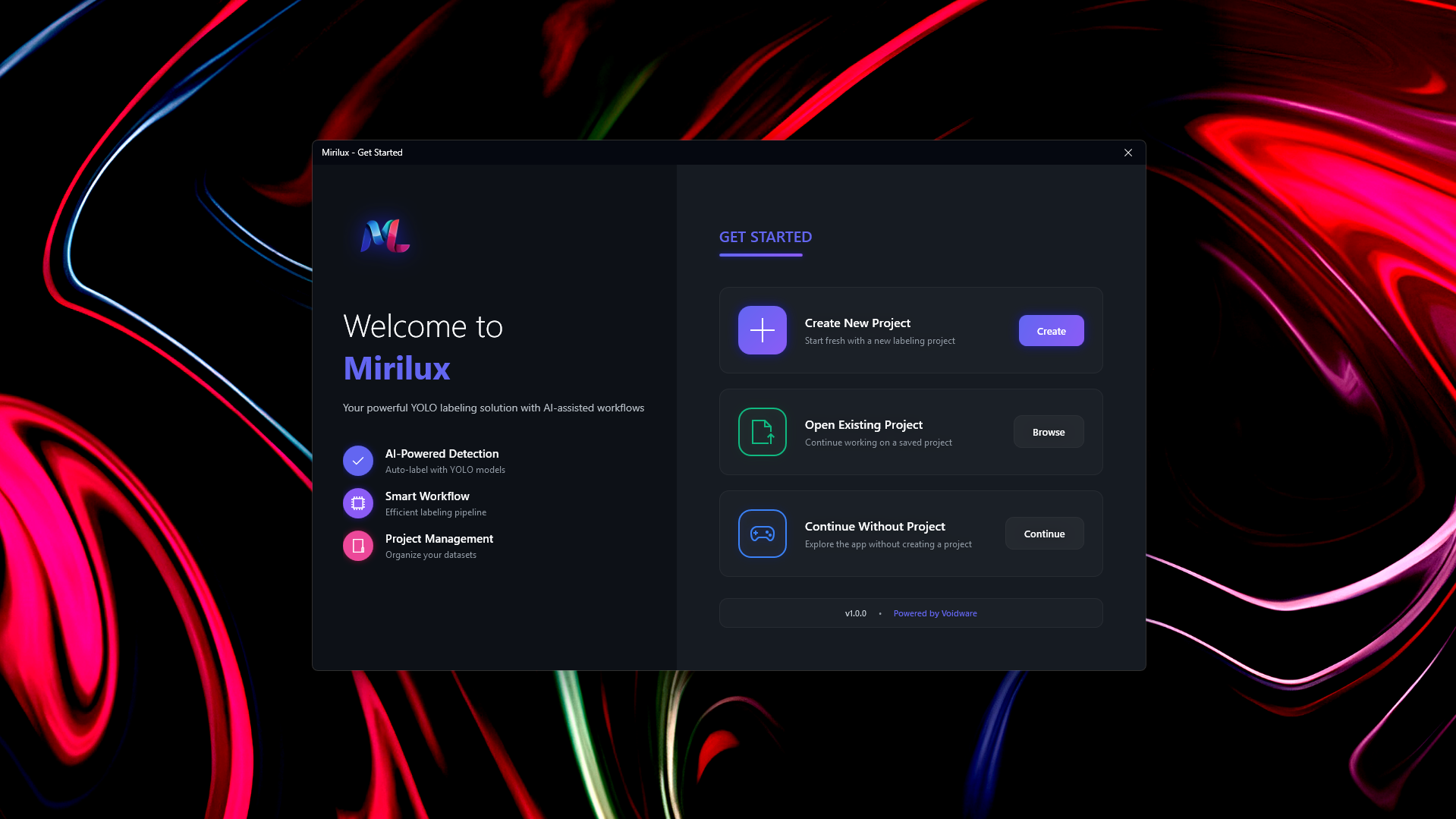 Mirilux Interface